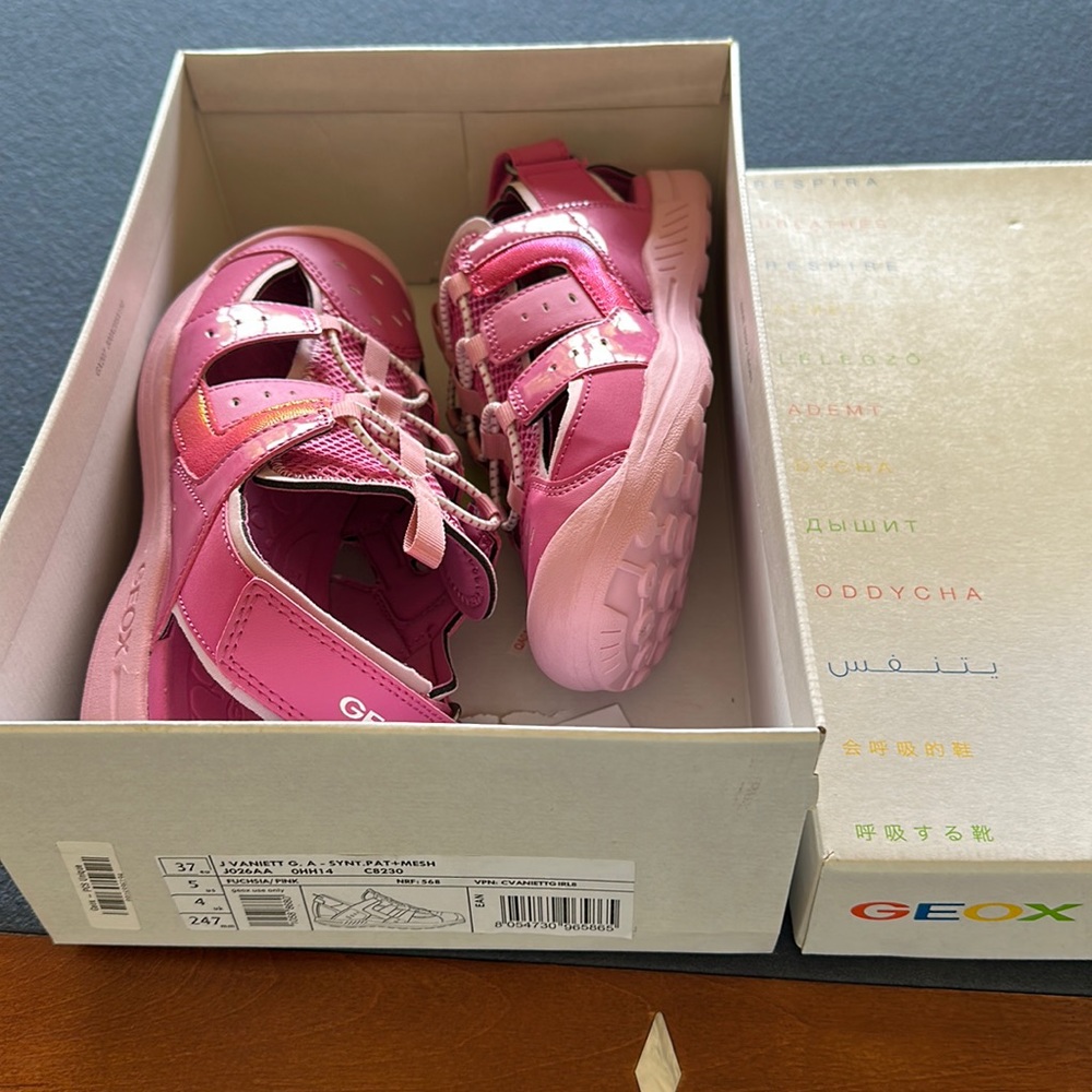 GEOX Fuchsia/Pink Velcro fit Sandals đź©´ size 5 - Picture 1 of 10